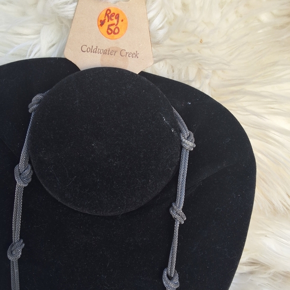 Coldwater Creek Vintage  Glass copper bead necklace hematite knotted chain NWT - Picture 5 of 7